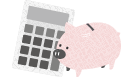 豚さん貯金箱と電卓